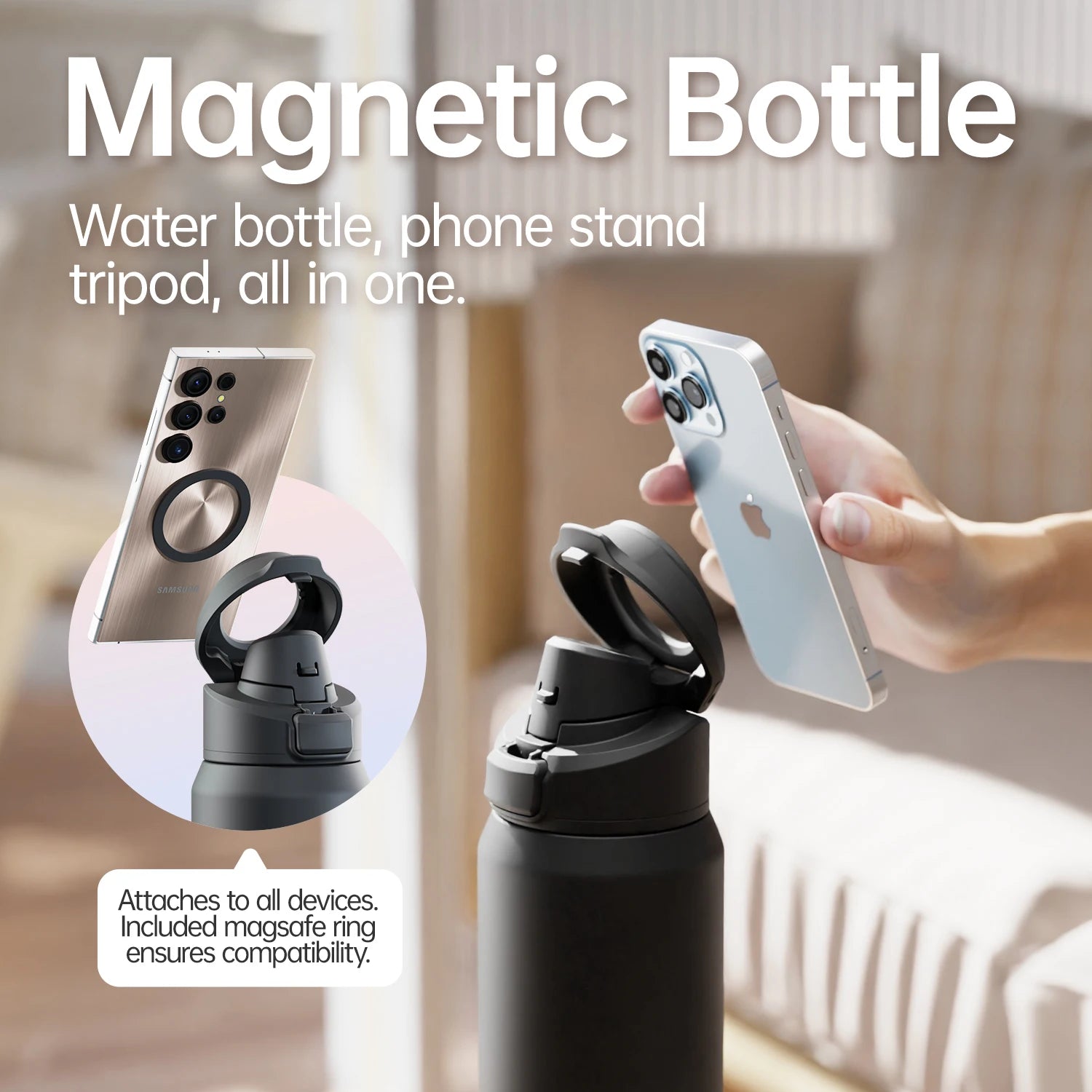 Premium Magnetic Cup Stainless Steel Tumbler - Ergonomic Everywhere