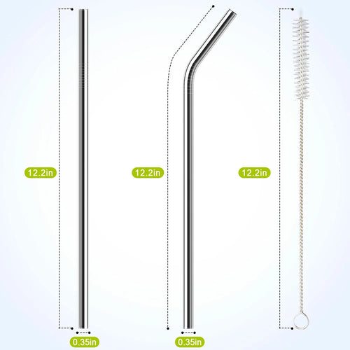 7 Pack Stainless Steel Straw Replacement